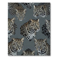 Chic Slate Gray Leopard Faces Rug
