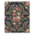 Elegant Pink Rose Gold Floral Medallion Rug
