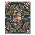 Elegant Pink Rose Gold Floral Medallion Rug