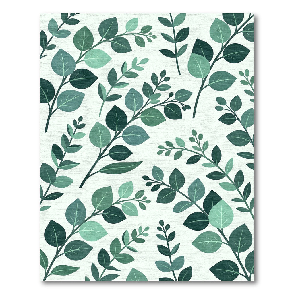 Lush Green Tropical Eucalyptus Foliage Rug