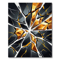 Modern Black Golden Shattered Glass Rug