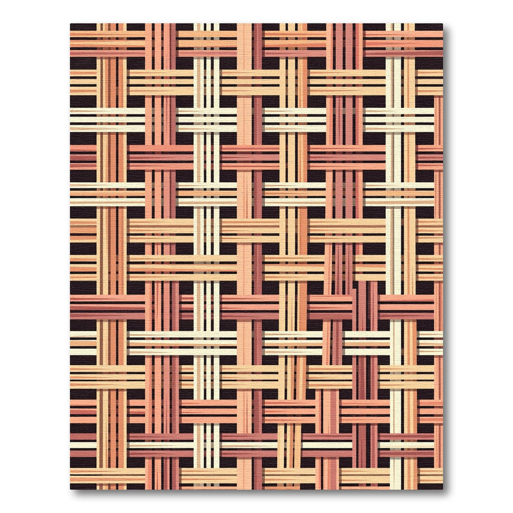 Woven Earthy Tones Interlocking Grid Rug
