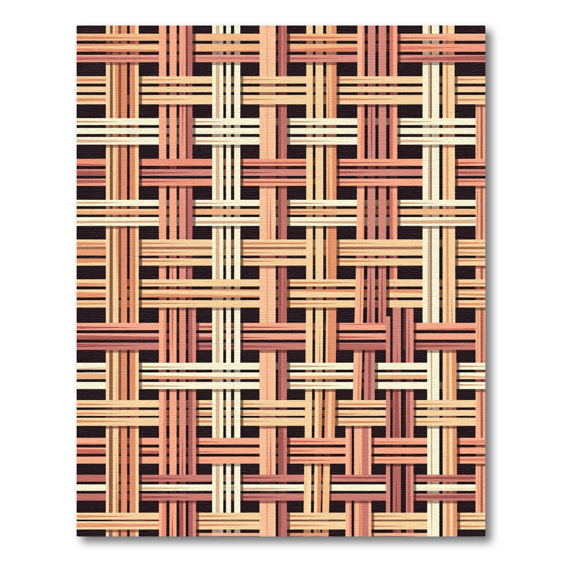 Woven Earthy Tones Interlocking Grid Rug