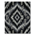 Tribal Masks Black White Ikat Rug