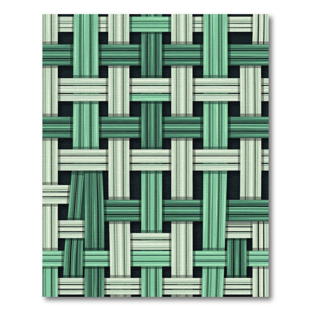 Modern Mint and Emerald Woven Texture Rug
