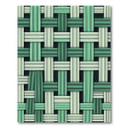 Modern Mint and Emerald Woven Texture Rug