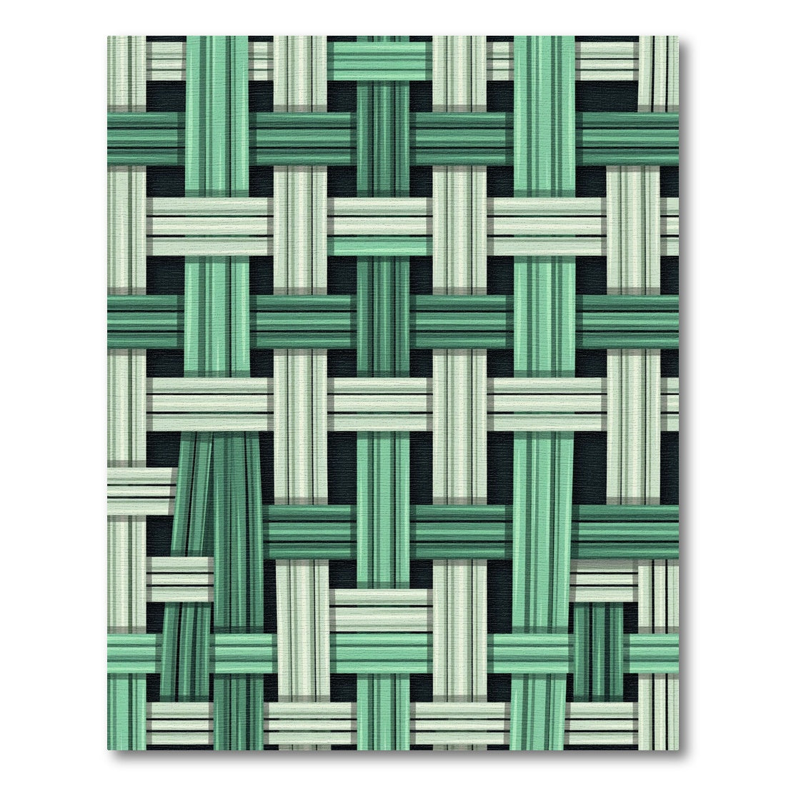 Modern Mint and Emerald Woven Texture Rug