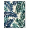 Lush Blue and Emerald Tropical Foliage Rug