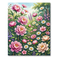 Lush Pink Peony Garden Floral Rug