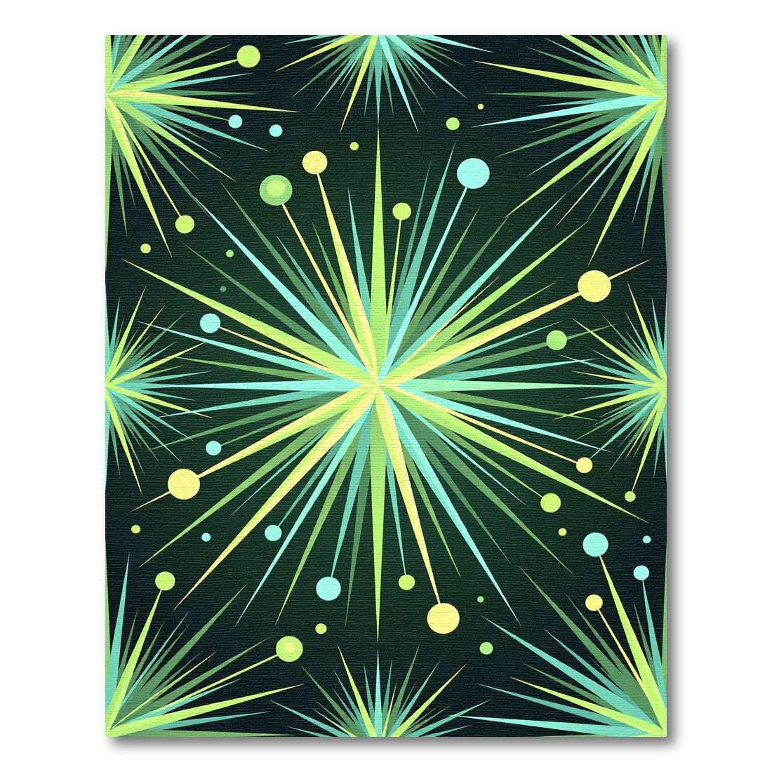 Explosive Neon Starburst Burst Rug