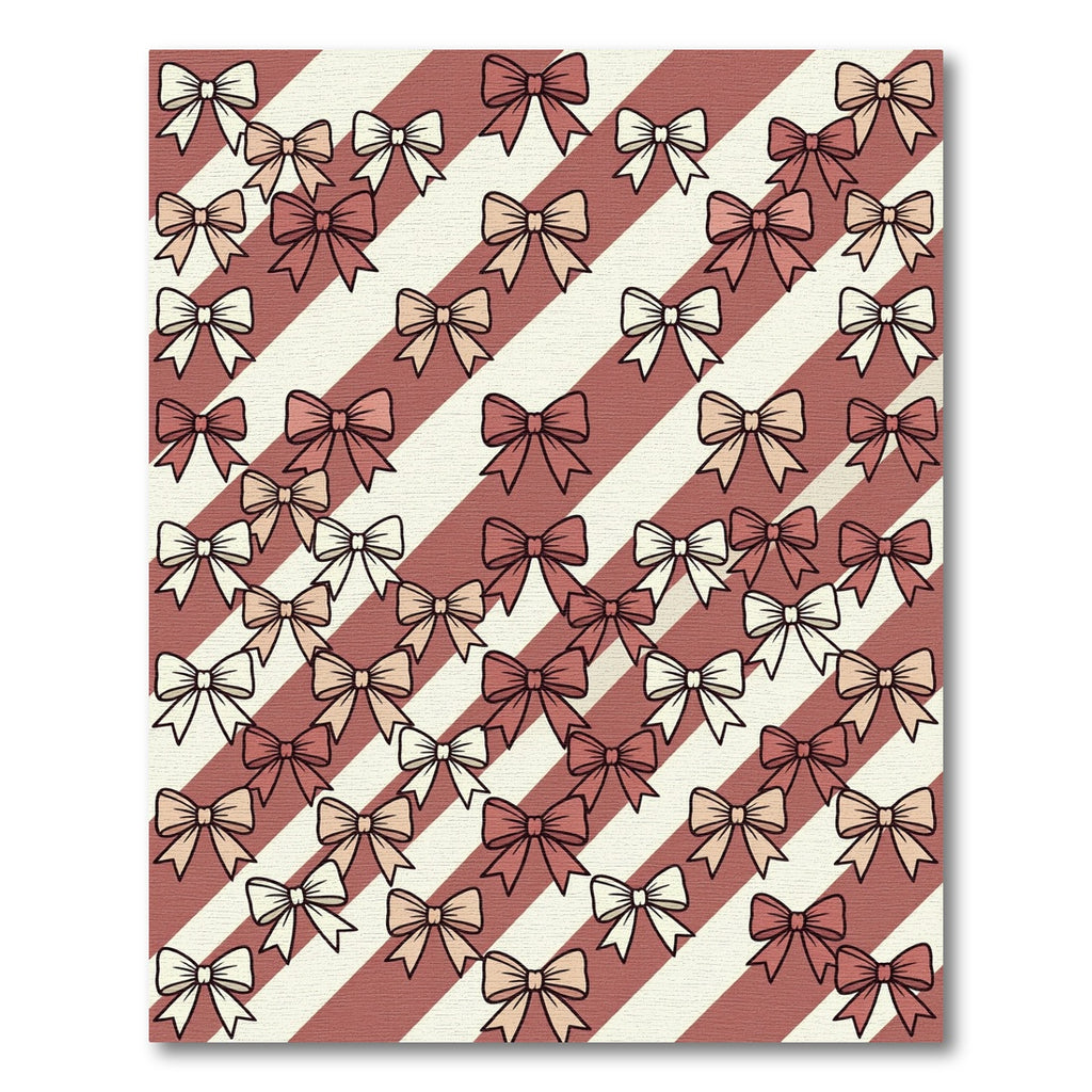 Dusty Pink Striped Bow Accent Rug