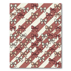 Dusty Pink Striped Bow Accent Rug