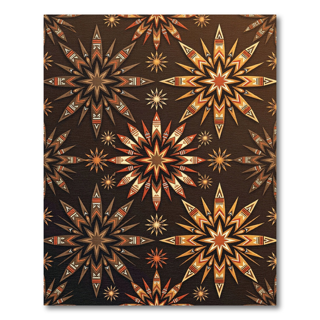 Earthy Sunburst Starburst Geometric Rug