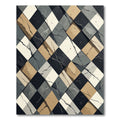 Modern Neutral Toned Geometric Diamond Agate Rug