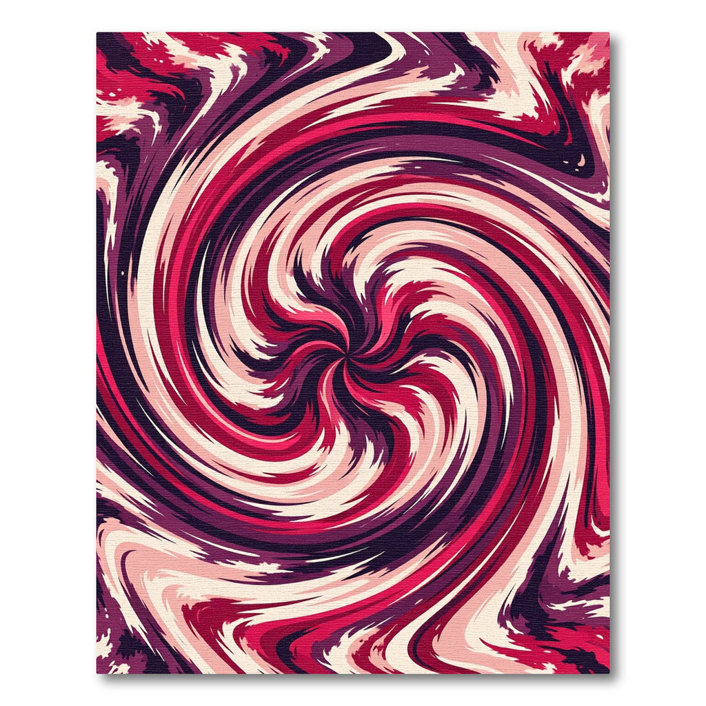 Deep Rose Swirl Abstract Vortex Rug