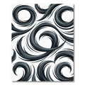 Sophisticated Monochrome Abstract Swirl Rug