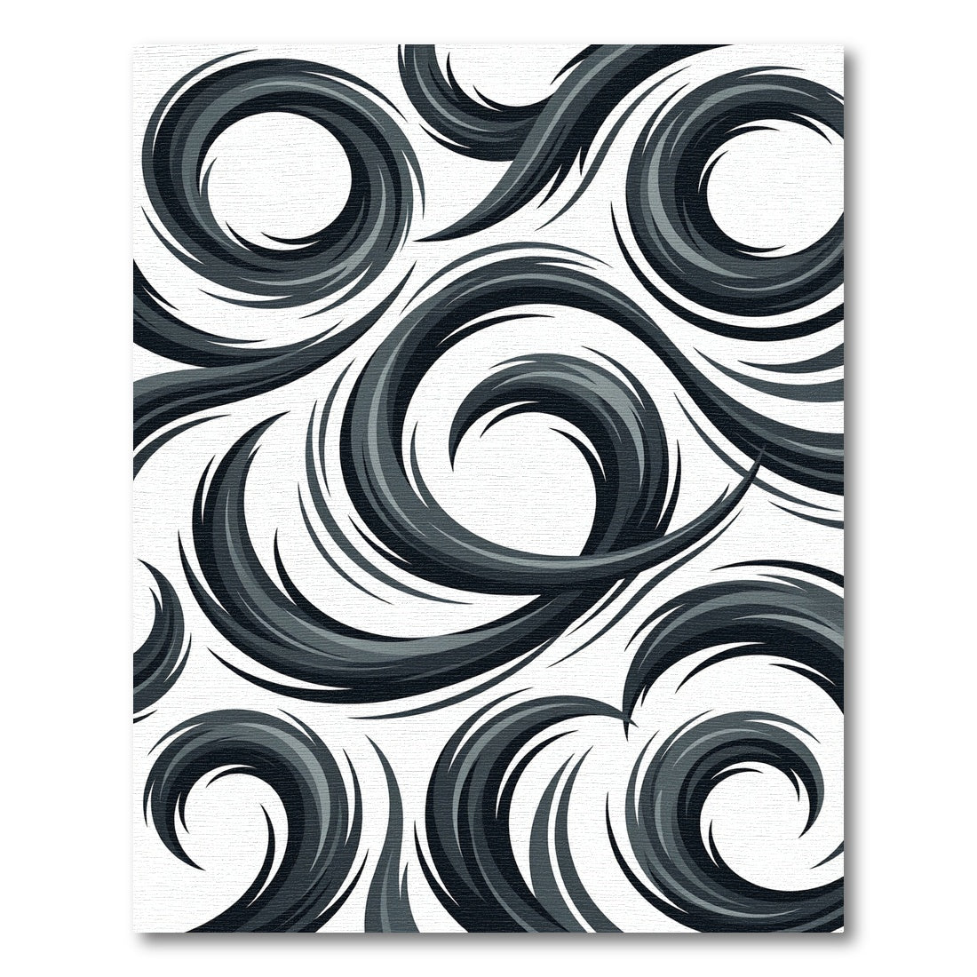 Sophisticated Monochrome Abstract Swirl Rug
