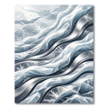 Abstract Icy Blue Flowing Wave Rug