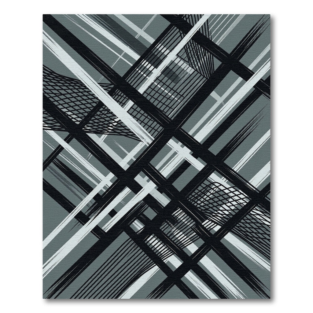 Monochromatic Abstract Geometric Linear Grid Rug