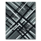 Monochromatic Abstract Geometric Linear Grid Rug