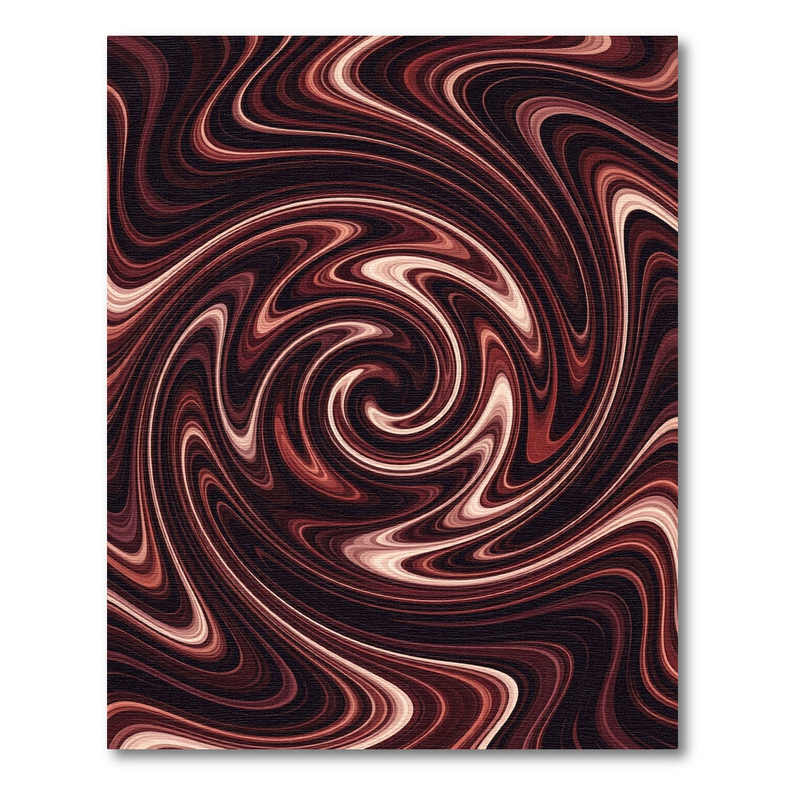 Abstract Espresso Swirl Chocolate Flow Rug