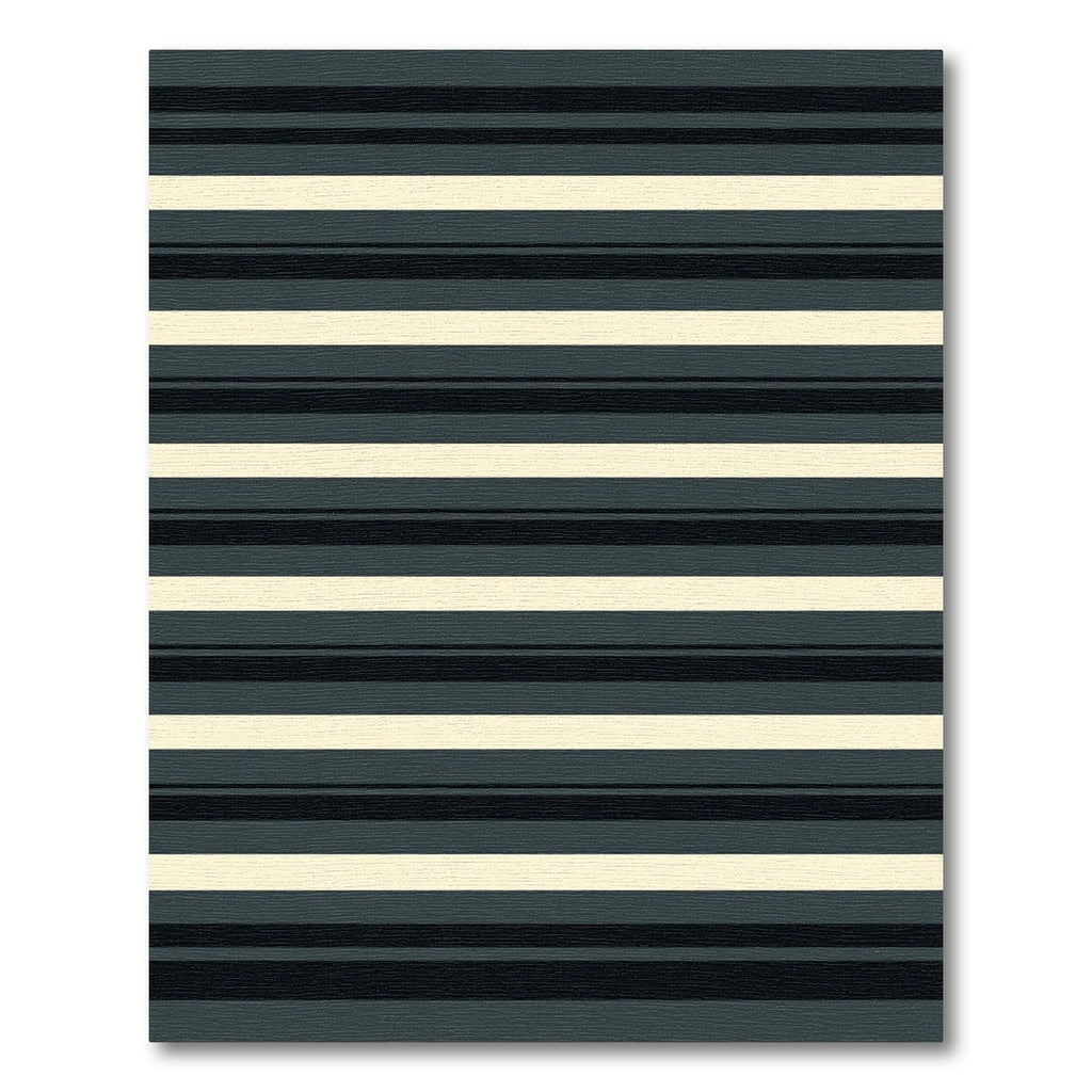 Classic Charcoal Cream Horizontal Stripe Rug