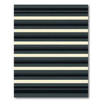 Classic Charcoal Cream Horizontal Stripe Rug