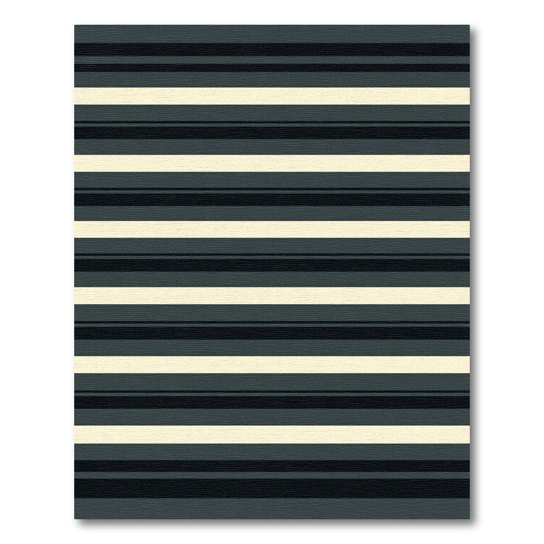 Classic Charcoal Cream Horizontal Stripe Rug