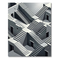 Monochromatic Geometric Escher Illusion Stairs Rug