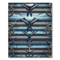 Nautical Anchor Sailor Blue Stripe Rug