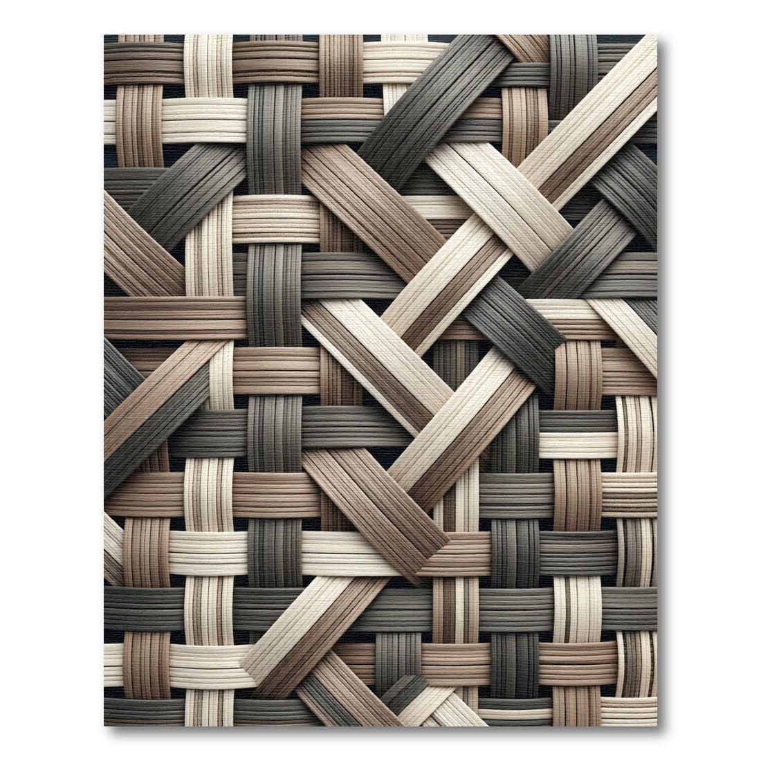 Industrial Neutral Toned Woven Basketweave Rug