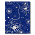 Deep Blue White Floral Starburst Rug