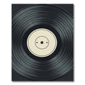 Minimalist Black Vinyl Record Art Rug