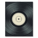 Minimalist Black Vinyl Record Art Rug