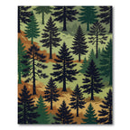 Forest Pine Trees Woodland Landscape Rug