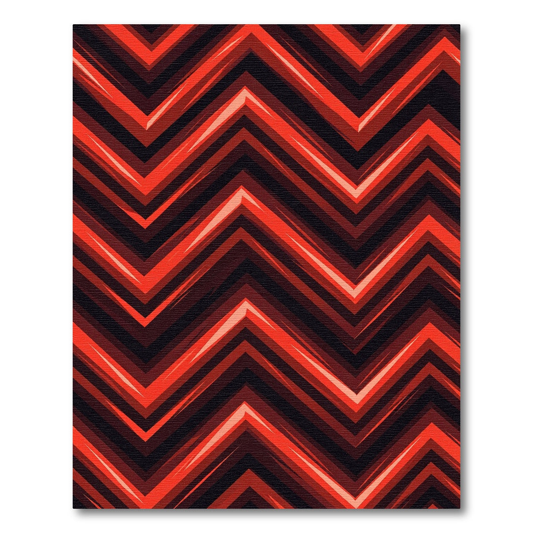 Vibrant Red Jagged Chevron Rug