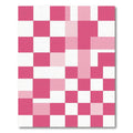 Modern Pink and White Geometric Checkerboard Rug
