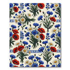 Classic Red Poppy Blue Cornflower Bouquet Rug