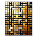 Modern Metallic Gold Silver Geometric Block Rug