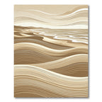 Abstract Beige Sand Dune Ripple Rug