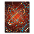 Vibrant Orange Blue Swirl Orbit Rug