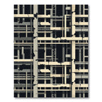 Brutalist Concrete Industrial Grid Structure Rug
