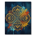 Golden Mandala Splash Art Rug