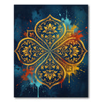 Golden Mandala Splash Art Rug