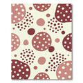 Abstract Burgundy and Dusty Rose Polka Dot Rug