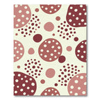 Abstract Burgundy and Dusty Rose Polka Dot Rug