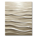 Neutral Minimalist Abstract Wavy Stream Rug