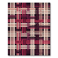 Modern Burgundy and Cream Plaid Grid Rug