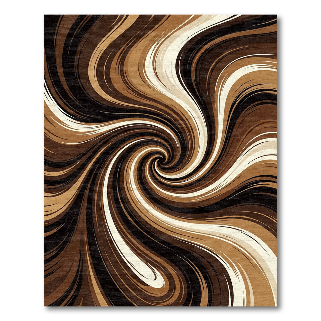 Modern Abstract Chocolate Swirl Rug