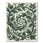 Lush Emerald Forest Vine Swirl Rug
